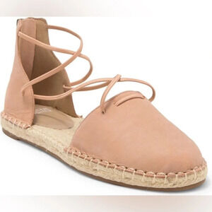 Eileen Fisher Lace-Up Espadrille Sandal in Toffee Cream Women’s 7